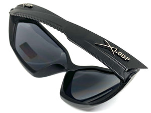 Classic Sporty Wrap Around Style SUNGLASSES Large Black Frame 2669