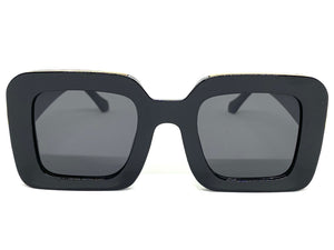 Classic Luxury Retro Hip Hop Style SUNGLASSES Large Square Black Frame 2070