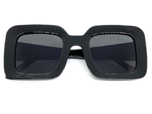 Classic Luxury Retro Hip Hop Style SUNGLASSES Large Square Black Frame 2070