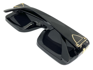 Classic Luxury Retro Hip Hop Style SUNGLASSES Large Square Black Frame 2070