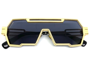 Contemporary Modern Futuristic Style SUNGLASSES Sleek Gold Frame 2267