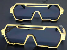 Contemporary Modern Futuristic Style SUNGLASSES Sleek Gold Frame 2267