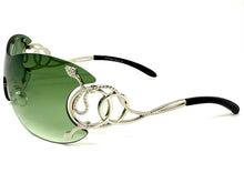 Oversized Classy Elegant Modern Shield Style SUNGLASSES Large Silver Frame 27650