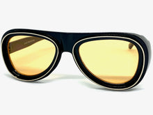 Classic Vintage Retro Aviator Style SUNGLASSES Funky Black & Silver Frame 80162