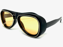 Classic Vintage Retro Aviator Style SUNGLASSES Funky Black & Silver Frame 80162