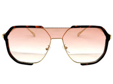 Classy Trendy Bold Modern Retro Shield Style SUNGLASSES Tortoise Frame - Light Pink Lens 5399