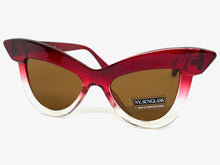 Oversized Exaggerated Retro Cat Eye Style SUNGLASSES Red Frame 4702