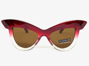 Oversized Exaggerated Retro Cat Eye Style SUNGLASSES Red Frame 4702