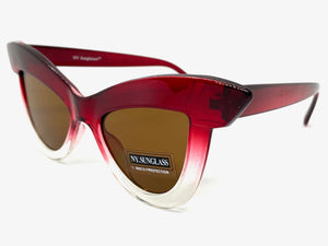 Oversized Exaggerated Retro Cat Eye Style SUNGLASSES Red Frame 4702