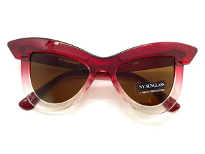 Oversized Exaggerated Retro Cat Eye Style SUNGLASSES Red Frame 4702