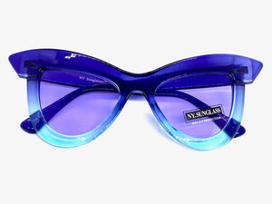 Oversized Exaggerated Retro Cat Eye Style SUNGLASSES Purple Frame 4702