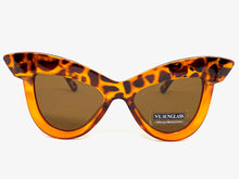 Oversized Exaggerated Retro Cat Eye Style SUNGLASSES Orange Tortoise Frame 4702