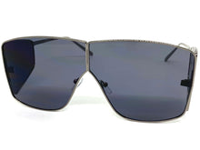 Contemporary Modern Shield Style SUNGLASSES Large Gunmetal Frame 8420