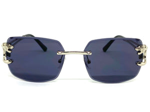 Men's Classy Elegant Luxury Modern Retro Style SUNGLASSES Rimless Silver Frame 27615