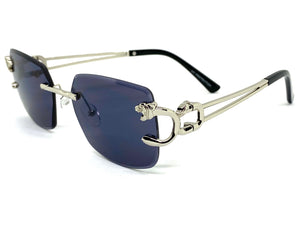 Men's Classy Elegant Luxury Modern Retro Style SUNGLASSES Rimless Silver Frame 27615