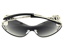 Oversized Classy Elegant Modern Shield Style SUNGLASSES Large Silver Frame 27650