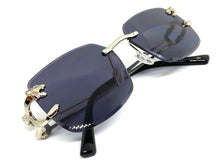 Men's Classy Elegant Luxury Modern Retro Style SUNGLASSES Rimless Silver Frame 27615