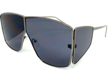 Contemporary Modern Shield Style SUNGLASSES Large Gunmetal Frame 8420