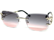 Men's Classy Elegant Luxury Modern Retro Style SUNGLASSES Rimless Silver Frame 27615