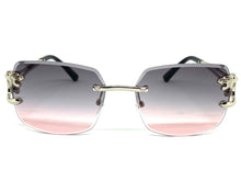 Men's Classy Elegant Luxury Modern Retro Style SUNGLASSES Rimless Silver Frame 27615