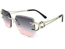 Men's Classy Elegant Luxury Modern Retro Style SUNGLASSES Rimless Silver Frame 27615