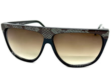 Oversized Classic Vintage Retro Style SUNGLASSES Large Black Snakeskin Frame 1100