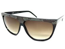 Oversized Classic Vintage Retro Style SUNGLASSES Large Black Snakeskin Frame 1100