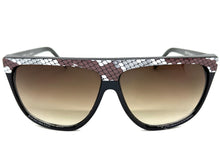 Oversized Classic Vintage Retro Style SUNGLASSES Large Black Snakeskin Frame 1100