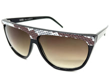 Oversized Classic Vintage Retro Style SUNGLASSES Large Black Snakeskin Frame 1100