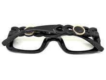 Exaggerated Vintage Retro Style Clear Lens EYEGLASSES Large Square Black Frame E2151
