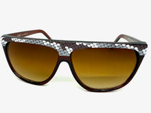 Oversized Classic Vintage Retro Style SUNGLASSES Large Brown Snakeskin Frame 1100