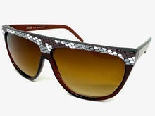 Oversized Classic Vintage Retro Style SUNGLASSES Large Brown Snakeskin Frame 1100