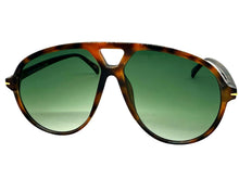 Oversized Vintage Retro Style SUNGLASSES Large Tortoise Frame - Green Lens 81022