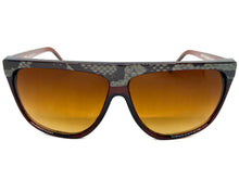 Oversized Classic Vintage Retro Style SUNGLASSES Large Brown Snakeskin Frame 1100