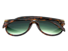 Oversized Vintage Retro Style SUNGLASSES Large Tortoise Frame - Green Lens 81022