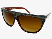 Oversized Classic Vintage Retro Style SUNGLASSES Large Brown Snakeskin Frame 1100