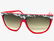 Oversized Classic Vintage Retro Style SUNGLASSES Large Red Snakeskin Frame 1100
