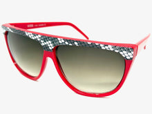 Oversized Classic Vintage Retro Style SUNGLASSES Large Red Snakeskin Frame 1100