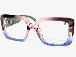 Exaggerated Vintage Retro Style Clear Lens EYEGLASSES Large Square Multicolor Frame E2151
