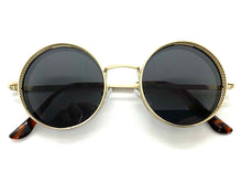 Classic Vintage Retro Cyber Steampunk Style SUNGLASSES Round Gold Frame 5240