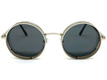 Classic Vintage Retro Cyber Steampunk Style SUNGLASSES Round Silver Frame 5240