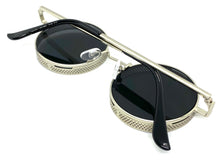 Classic Vintage Retro Cyber Steampunk Style SUNGLASSES Round Silver Frame 5240