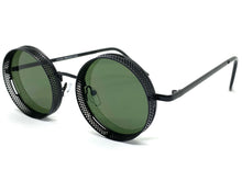 Classic Vintage Retro Cyber Steampunk Style SUNGLASSES Round Black Frame 5240