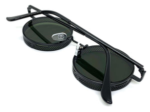 Classic Vintage Retro Cyber Steampunk Style SUNGLASSES Round Black Frame 5240