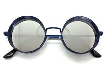 Classic Vintage Retro Cyber Steampunk Style SUNGLASSES Round Blue Frame 5240