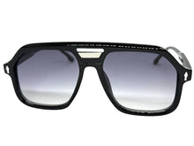 Oversized Vintage Retro Style SUNGLASSES Large Black Frame - Gradient Lens 81005