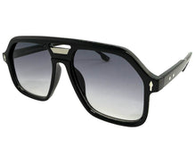 Oversized Vintage Retro Style SUNGLASSES Large Black Frame - Gradient Lens 81005