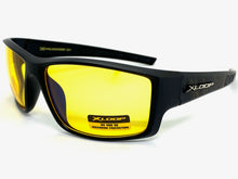 Sporty Wrap Around Blue Light Night Driving HD Lens SUNGLASSES Black Frame 3508