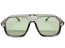 Oversized Vintage Retro Style SUNGLASSES Large Gray Frame - Pastel Teal Lens 81005