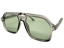 Oversized Vintage Retro Style SUNGLASSES Large Gray Frame - Pastel Teal Lens 81005